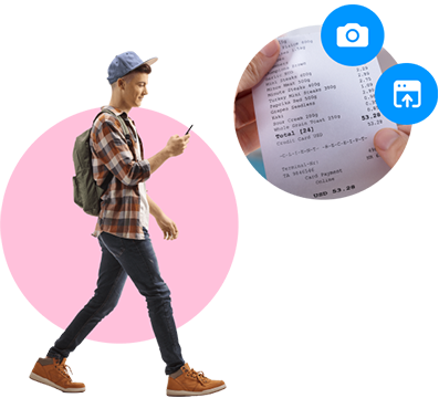 male consumer scanning receipts to his rewards app